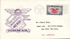 Lettre Etats Unis 1st flight Hurricane 28 5 1939