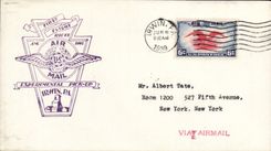 Lettre Etats Unis 1st flight Irwin 11 6 1939