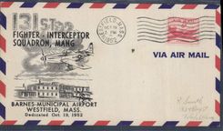 Lettre Etats Unis 131st Fighter Squadron Mang Barnes Municipal Airport Westfield Mass 19 10 1952