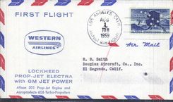 Letter the United States 1st Flight Lockeed Jet Electra GM Jet power pure El Segundo Cal 1 8 1959