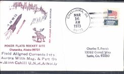 Letter the United States Poker Flats Rocket Site Chatanika Alaska 16 3 1973
