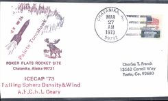 Lettre Etats Unis Poker Flats Rocket Site Chatanika Alaska 27 3 1973 