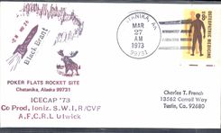 Lettre Etats Unis Poker Flats Rocket Site Chatanika Alaska 27 3 1973 