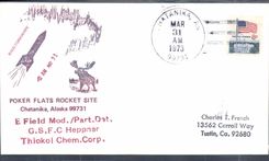 Lettre Etats Unis Poker Flats Rocket Site Chatanika Alaska 31 3 1973 