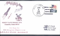 Lettre Etats Unis Poker Flats Rocket Site Chatanika Alaska 6 4 1973