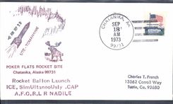 Lettre Etats Unis Poker Flats Rocket Site Chatanika Alaska 18 9 1973