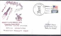Letter the United States Poker Flats Rocket Site Chatanika Alaska 27 11 1973
