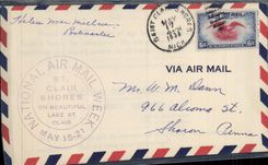 Lettre Etats Unis National Air Week St Claires Shores 17 5 1938