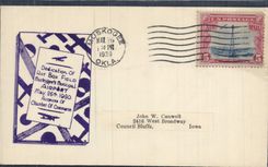Lettre Etats Unis Muskogee Airport 26 5 1930 to Council Bluffs Iowa