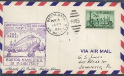 Lettre Etats Unis Boston Mass Mila 4 3 1950
