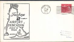 Lettre Etats Unis Fairhope Airport Dedication 12 7 1964