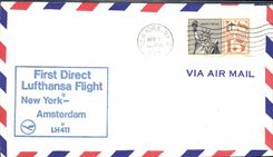 Lettre Etats Unis Lufthansa New York Amsterdam 1 4 1967