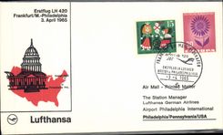 Letter the United States 1st Flight Frankfurt Philadelphia 3 4 1965