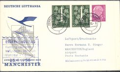 Lettre Hamburg Dusseldorf Chicago Manchester Lufthansa 23 4 56