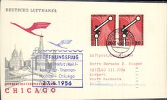 Lettre Hamburg Chicago 28 4 1956 Lufthansa