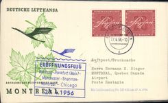 Lettre Hamburg Chicaho Lufthansa 27 4 56 
