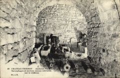 VINTAGE POSTCARD Castle Thierry Old explosives magazine Fleshflies and old guns find on the castle