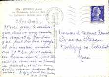 POSTAL MODERNA Soissons la catedral