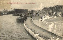 VINTAGE POSTCARD Saint Quentin the port Gayant Quay