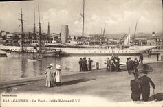CPA Cannes Le Port Jetee Edouard VII Bateau
