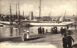 VINTAGE POSTCARD Cannes Lysistrata Thrown Edouard VII Boat