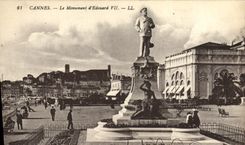 VINTAGE POSTCARD Cannes the Monument of Edouard VII