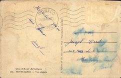 VINTAGE POSTCARD Artistic Dimension of Azure Monte Carlo View