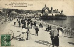 VINTAGE POSTCARD Artistic Collection Nice Walk Of the English And Pier Walk