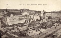 CPA Nice Le Casino Municipal Et La Place Massena Tramway