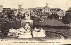 CPA Nice Jardins Des Palmiers Et Casino Fontaine Des Amours