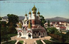 VINTAGE POSTCARD Nice the Russian Cathedral Russia Russia