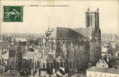 VINTAGE POSTCARD Troyes Chevat Of the Cathedral