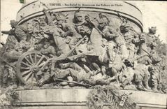 VINTAGE POSTCARD Low Troyes Relief Of the Monument Of the Children Of the Paddle