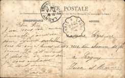 VINTAGE POSTCARD Troyes Barracks Beurnonville Militaria