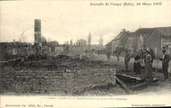 VINTAGE POSTCARD Fire De Crespy Mars Crespy Ruins Of the House March 26th, 1903