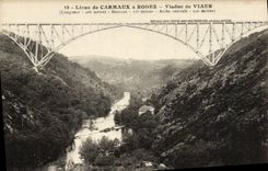 VINTAGE POSTCARD Ligne De Carmaux has Rodez Viaduc De Viaur