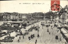 CPA Marseille Quai Des Belges Bateaux