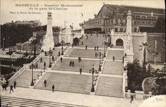 CPA Marseille Escalier Monumental De La Gare St Charles