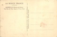 POSTAL Marsella suave Francia de la VENDIMIA una calle del viejo niño del puerto viejo del funcionamiento