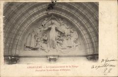 VINTAGE POSTCARD Angouleme Couronnemet Of the Virgin Gate Of Notre Dame D' Obezine