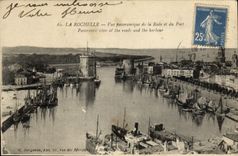 VINTAGE POSTCARD La Rochelle Panoramic View Of the Roads And the Port Boats