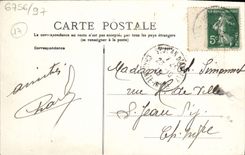 VINTAGE POSTCARD St Savinien On Charente Seen As the crow flies