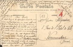 POSTAL Bourges interior de la VENDIMIA de los cuarteles de la infantería de Militaria del poli