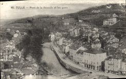 VINTAGE POSTCARD Tulle Bridge of the Rocker and the quays