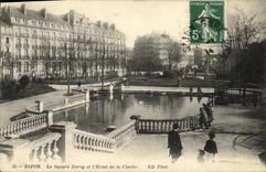 VINTAGE POSTCARD Dijon the Public garden Darcy and the hotel of the bell