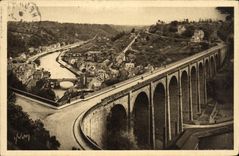 VINTAGE POSTCARD Brittany Dinan the Viaduct of Lanvallay and the Valley of the Rancid one