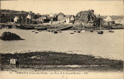 VINTAGE POSTCARD Loguivy the Port and the Large Rock Boats Painter
