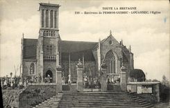VINTAGE POSTCARD Surroundings of Perros Guirec Louannec the church