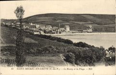 CPA Saint Michel En Greve Le Bourg Et La Plage