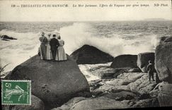 CPA Tregastel Ploumanac'h La Mer Furieuse Effets De Vagues Par Gros Temps